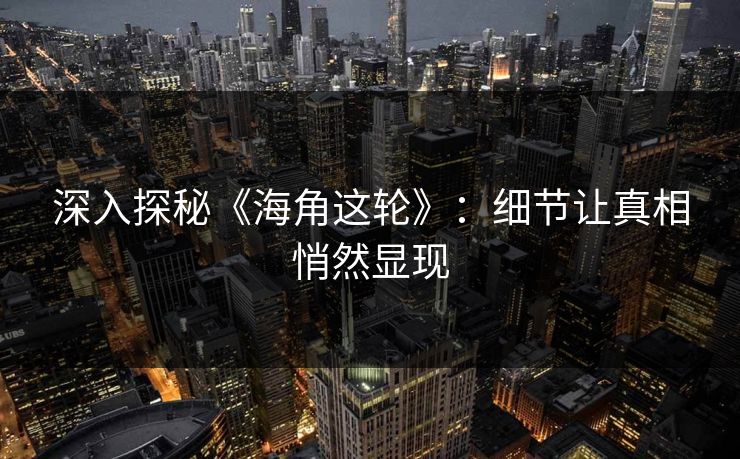 深入探秘《海角这轮》：细节让真相悄然显现