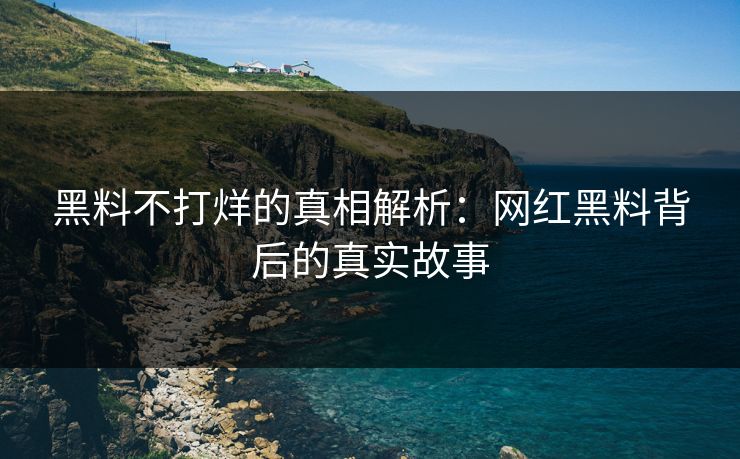 黑料不打烊的真相解析：网红黑料背后的真实故事
